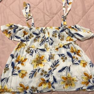 Forever 21 off the shoulder floral blouse